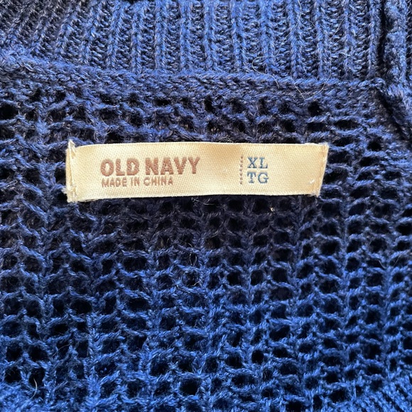 Old Navy long sleeve open weave lightweight sweater size XLarge in navy blue - Picture 7 of 7